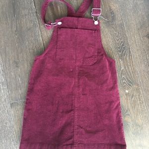 Burgundy overall dress